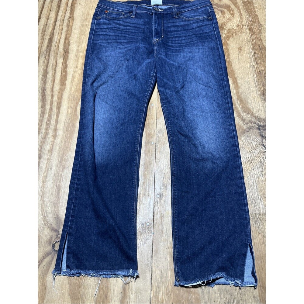 Hudson Blue Cotton Denim Jeans Mid Rise Raw Ankle Hem @A8 Women 32